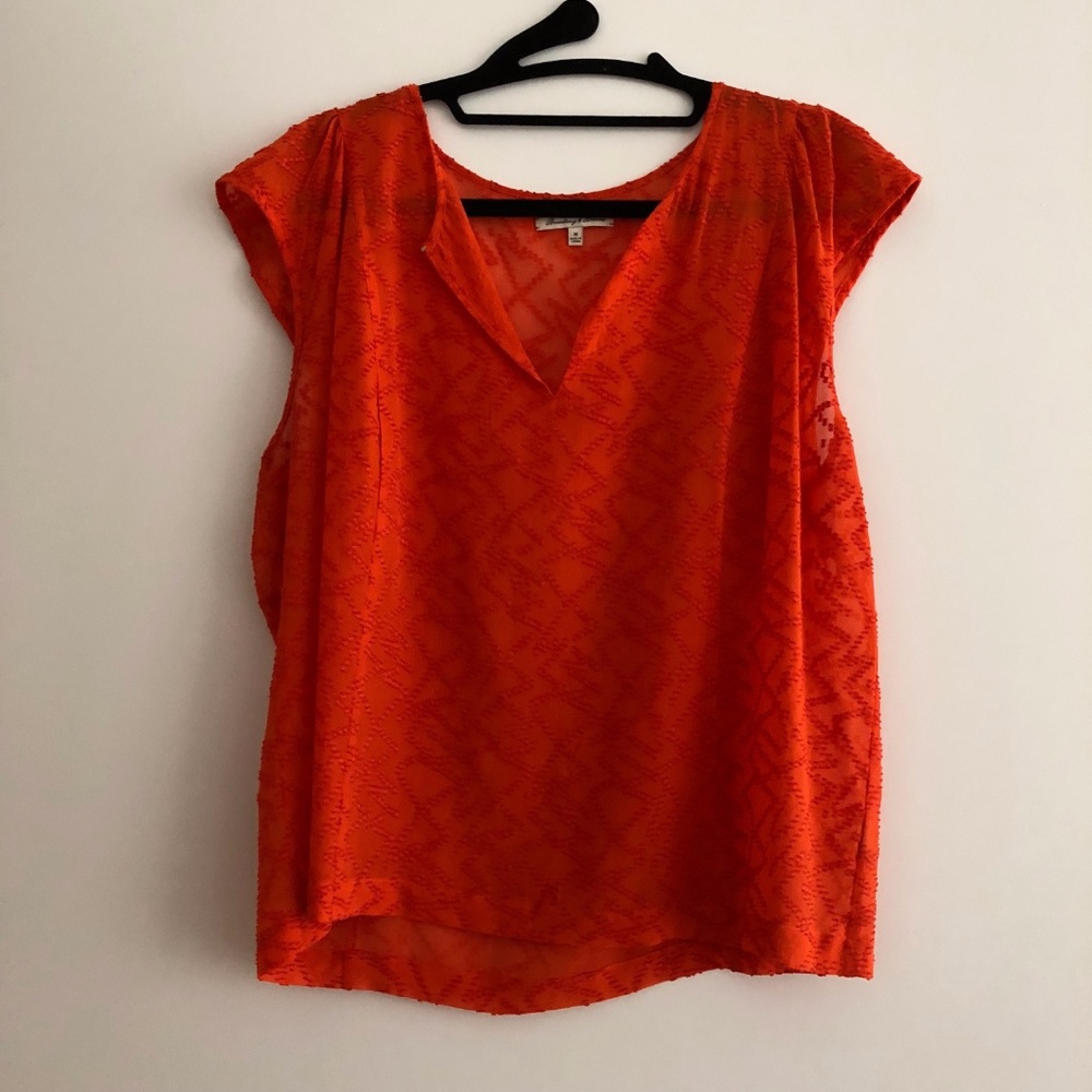 Madewell Orange Chiffon Shirt